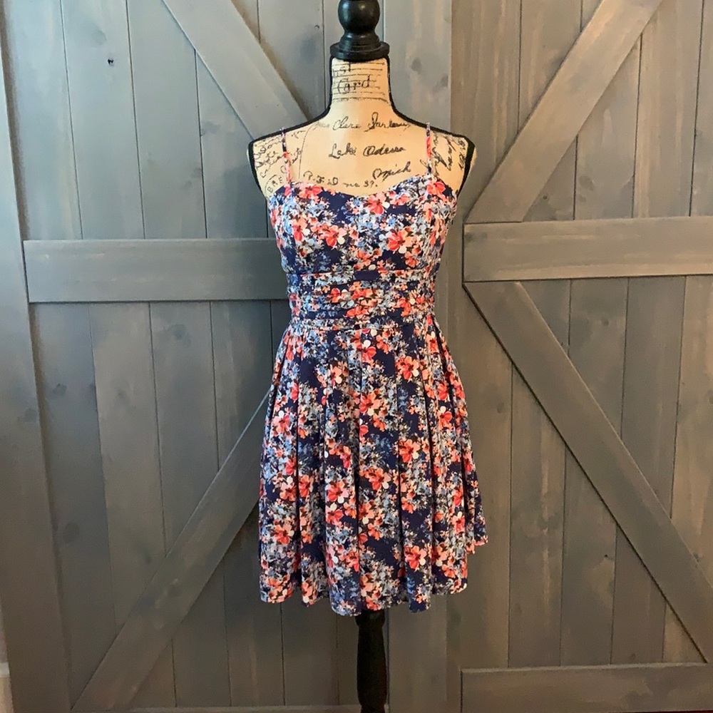 Emerald Sundae Navy Floral formal dress